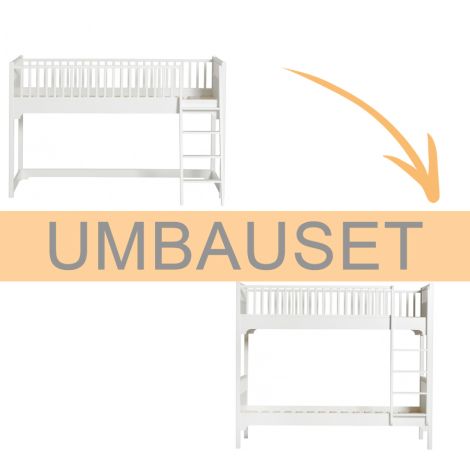 Oliver Furniture Umbauset Seaside Classic halbhohes Hochbett zum Etagenbett mit gerader Leiter 