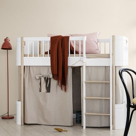 Oliver Furniture Vorhang für halbhohes Hochbett Wood Mini+ Grau 