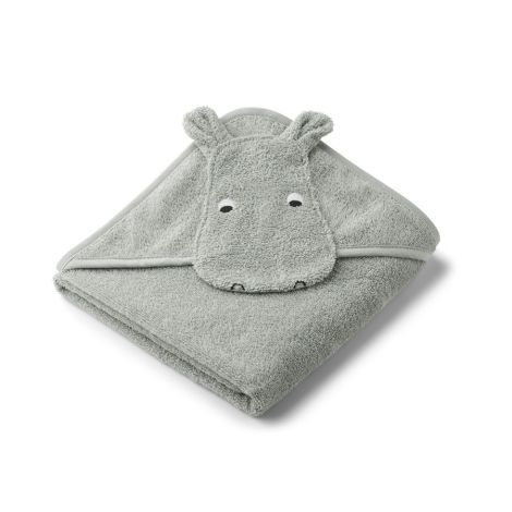LIEWOOD Kapuzenhandtuch Albert Hippo Dove Blue 
