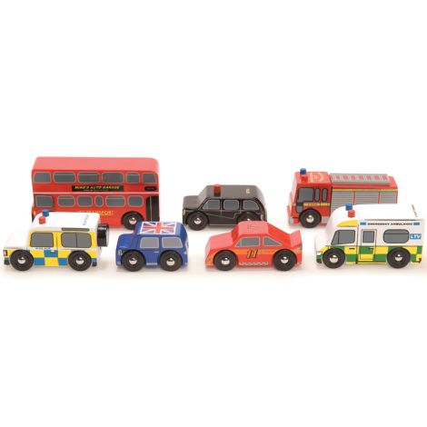 Le Toy Van Autos & Bau wenig London Fahrzeug Set Holzspielzeug BN 