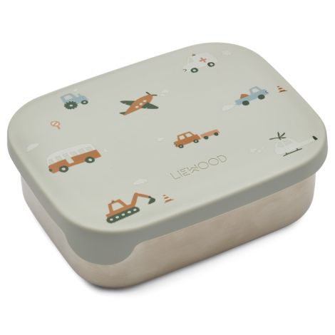 LIEWOOD Brotdose Lunchbox Arthur Vehicles/ Dove blue mix 
