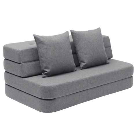 by KlipKlap KK 3 fold Sofa XL soft (140 cm) Blue grey 