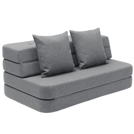 by KlipKlap KK 3 fold Sofa 120 cm Blue Grey/Grey 