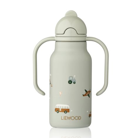 LIEWOOD Trinkflasche Kimmie 250ml Vehicles / Dove blue 