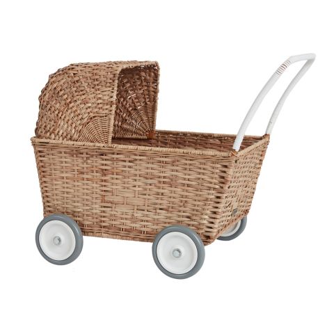 Olli Ella Puppenwagen aus Rattan Strolley Natural 