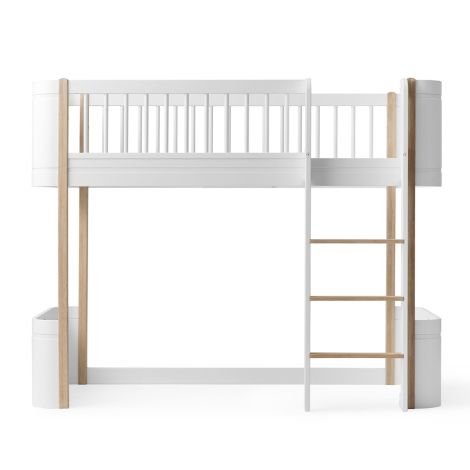 Oliver Furniture halbhohes Hochbett Wood Mini+ Weiß/Eiche 