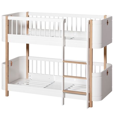 Oliver Furniture Wood Mini+ halbhohes Etagenbett Weiß/Eiche 