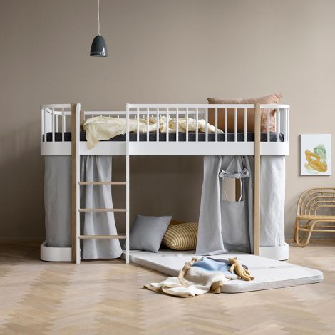 Oliver Furniture Vorhang für halbhohes Hochbett Wood Original Grau 138 cm 