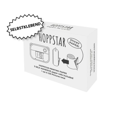 Hoppstar Papierrollen selbstklebend Nachfüllpack für Kinderkamera Artist 3er-Set 