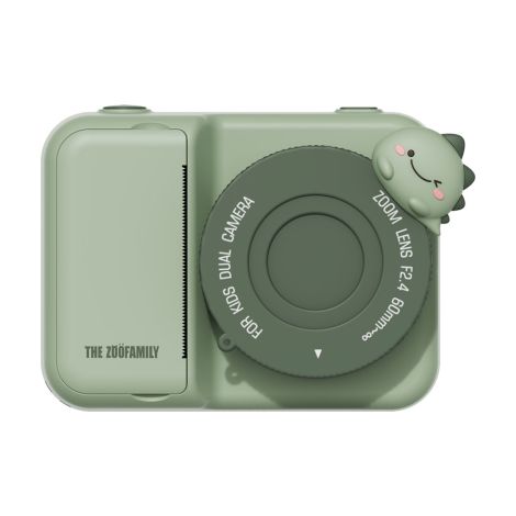 The Zoofamily Kinderkamera Zoo print dino green 