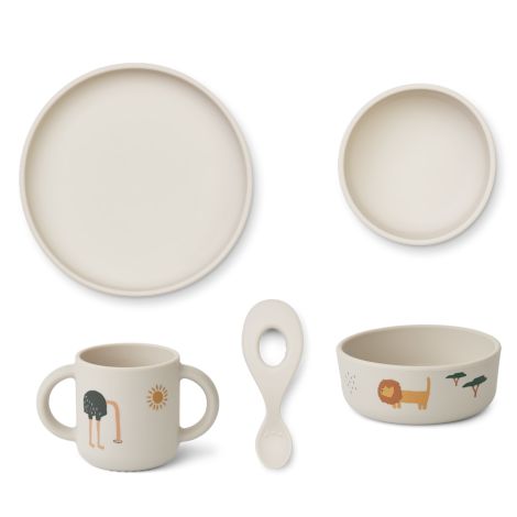 LIEWOOD Vivi Geschirrset Safari sandy mix 4-teilig 