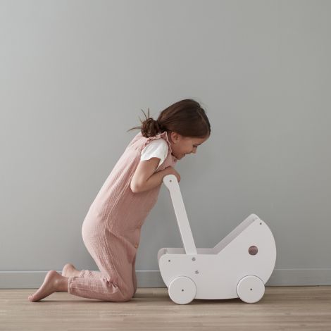 Kids Concept Puppenwagen inkl. Bettwäsche Weiß 