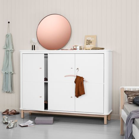 Oliver Furniture Wood Multi-Schrank 3-Türig Weiß/Eiche 