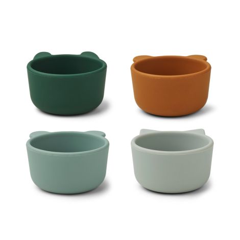 LIEWOOD Schüssel Malene Silikon Green Multi Mix 4er-Set 