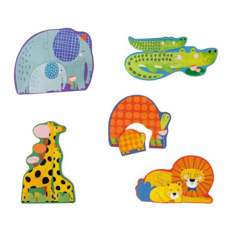 Moulin Roty Toupitis 5 Puzzle Tiere 2-6-teilig 