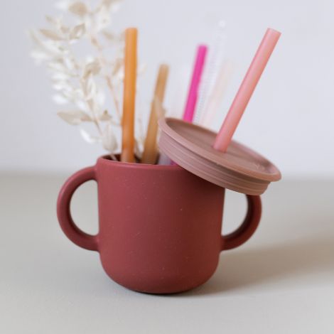 by Lille Vilde Henkeltasse mit Deckel Rainbow Lilac & Cocoa 2er-Set 