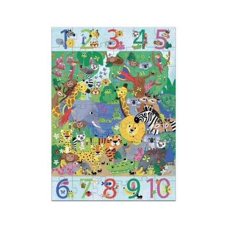 Djeco Bodenpuzzle 1 bis 10 Dschungel 54 Teile 