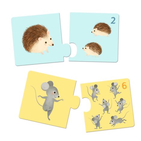 Djeco Lernspiel Puzzle duo Tierbabys 