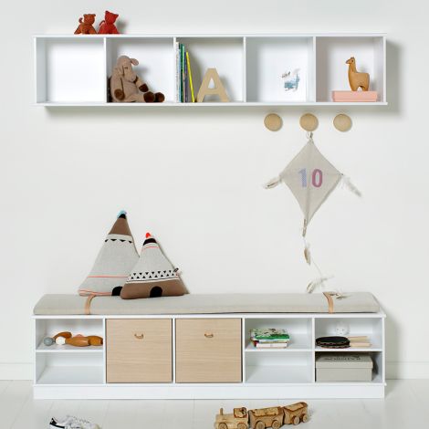 Oliver Furniture Wood Wand-Regal 5 x 1 Horizontal 
