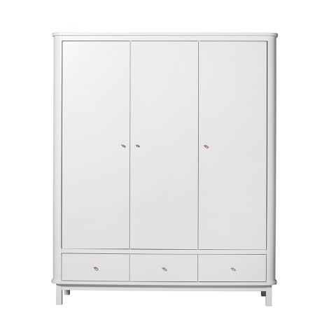 Oliver Furniture Wood Kleiderschrank 3-Türig Weiß 