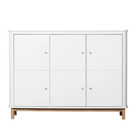 Oliver Furniture Wood Multi-Schrank 3-Türig Weiß/Eiche 