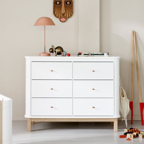 Oliver Furniture Wood Kommode 6 Schubladen Weiß/Eiche 