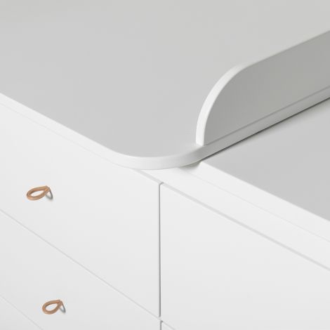 Oliver Furniture Wood Wickelkommode 6 Schubladen mit kleiner Wickelplatte Weiß 