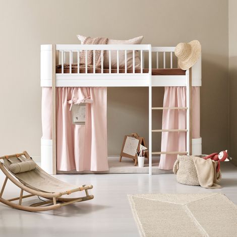 Oliver Furniture halbhohes Hochbett Wood Mini+ Weiß/Eiche 