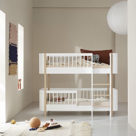 Oliver Furniture Wood Mini+ halbhohes Etagenbett Weiß/Eiche 