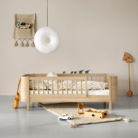 Oliver Furniture Umbauset Wood Mini+ Babybett inkl. Umbauset Juniorbett und Geschwisterset zu 2 Juniorbetten Eiche 