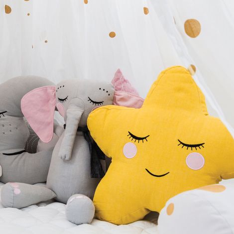 Roommate Kissen Star Yellow Bio-Baumwolle 