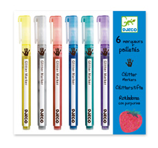 Djeco Farben 6 Glitzer-Marker