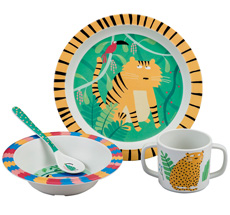 Petit Jour Paris Geschirr-Set in Geschenkbox Dschungel 4-teilig