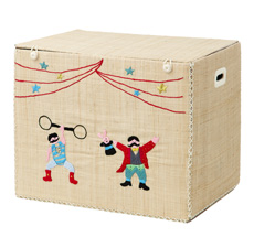 Rice Großer Faltbarer Spielzeugkorb Circus Design with Strong Man