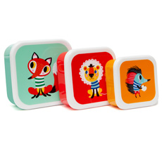 Petit Monkey Brotdose Lunchbox Set Tiere 3er-Set