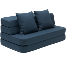 by KlipKlap KK 3 fold Sofa XL soft 140 cm Dark Blue/Black