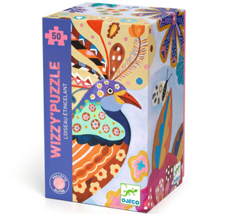 Djeco Puzzle Wizzy'Puzzle Funkelnder Vogel - 50 Teile