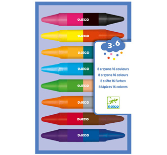 Djeco Wachsdoppelstifte 8 Farben