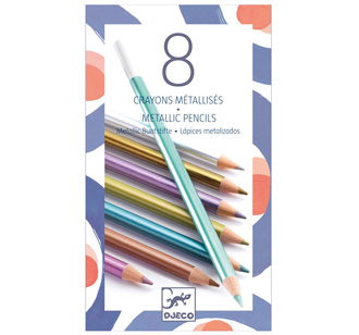 Djeco Farbstifte 8 Metallic Pencils