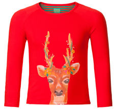 Room Seven Sweatshirt Tammy Solid Red, Deer