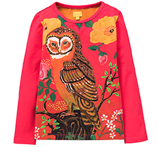 Room Seven Langarm-Shirt Tin Owl and Flowers Pink