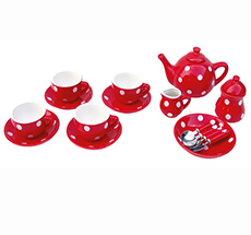 JaBaDaBaDo Tee-Set Rot mit Punkten