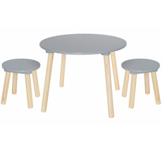 JaBaDaBaDo Tisch mit Hockern Grau 3-teilig