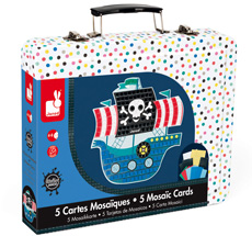Janod Kreativ-Koffer für Mosaik-Karten Piraten •