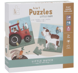 Little Dutch 4 in 1 Puzzle-Set Little Farm