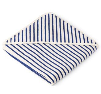 LIEWOOD Kapuzenhandtuch Louie stripe: Surf blue/Creme de la creme 