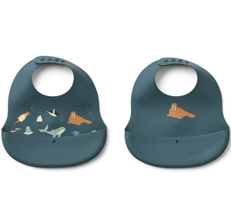 LIEWOOD Lätzchen Ember Arctic Sea / Ocean view 2er-Set