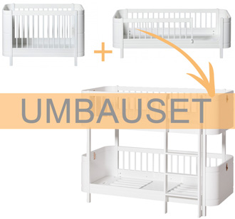 Oliver Furniture Umbauset Wood Mini+ Basic und Geschwisterset zum halbhohen Etagenbett Weiß 