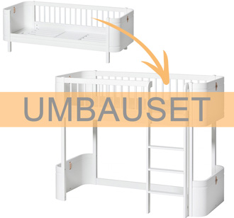 Oliver Furniture Umbauset Wood Mini+ Juniorbett zum halbhohen Hochbett Weiß 