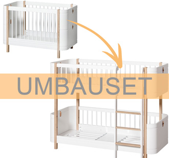 Oliver Furniture Umbauset Wood Mini+ Basic zum halbhohen Etagenbett Weiß/Eiche 